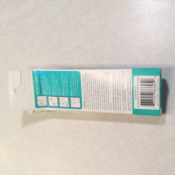 🐱 Whisker City Large Blue & Yellow Kitty Caps for Cats Nails Pets Pet Cat NWT - Picture 2 of 3